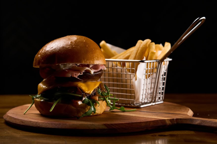 Signature burger and fries from Meat Mechanics
